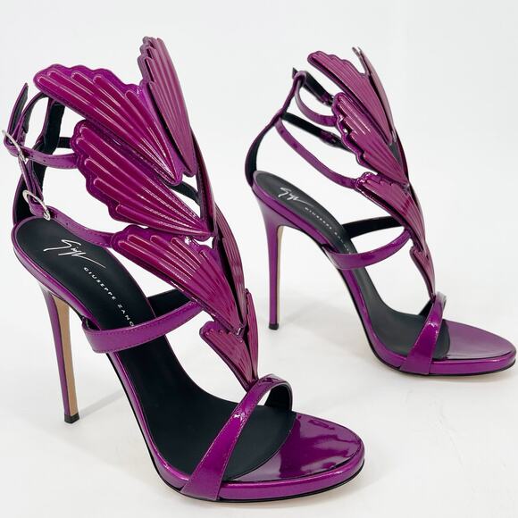 Giuseppe Zanotti Metallic Fuchsia Cruel Alien Wing Stiletto Heel Sandals 39.5 - Picture 2 of 12